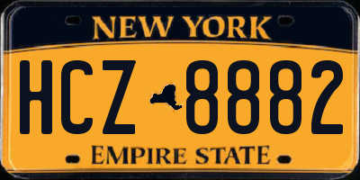 NY license plate HCZ8882