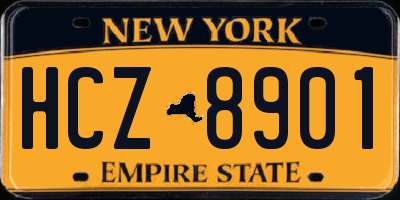 NY license plate HCZ8901