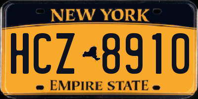 NY license plate HCZ8910