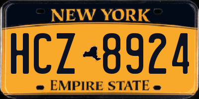 NY license plate HCZ8924
