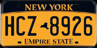 NY license plate HCZ8926