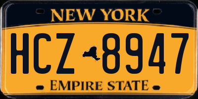 NY license plate HCZ8947