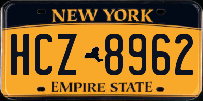 NY license plate HCZ8962
