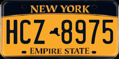 NY license plate HCZ8975