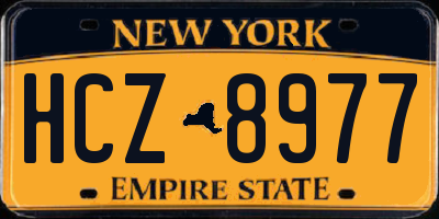 NY license plate HCZ8977