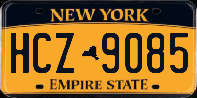 NY license plate HCZ9085