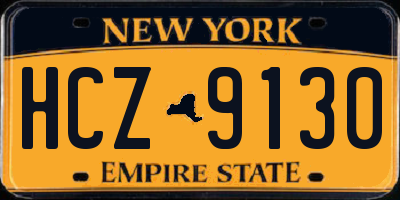 NY license plate HCZ9130