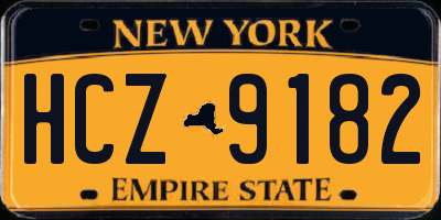 NY license plate HCZ9182
