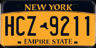 NY license plate HCZ9211