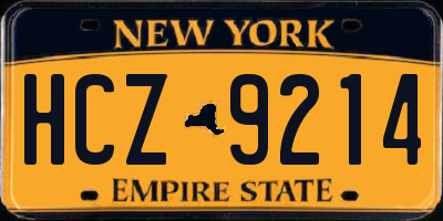 NY license plate HCZ9214