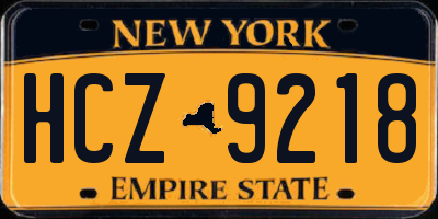 NY license plate HCZ9218