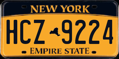 NY license plate HCZ9224