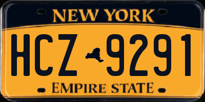 NY license plate HCZ9291