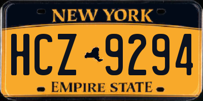 NY license plate HCZ9294