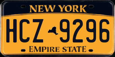 NY license plate HCZ9296