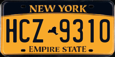 NY license plate HCZ9310