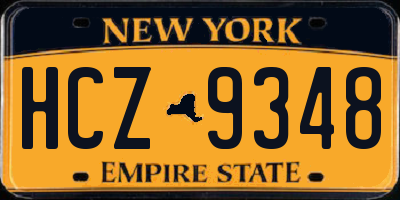NY license plate HCZ9348