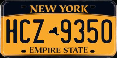 NY license plate HCZ9350