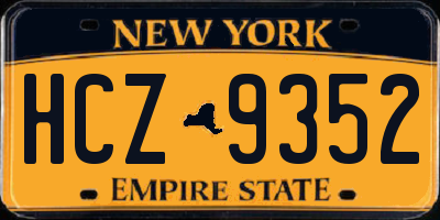 NY license plate HCZ9352