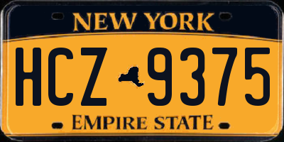 NY license plate HCZ9375