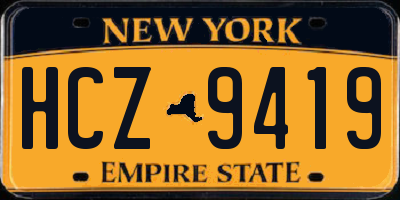 NY license plate HCZ9419