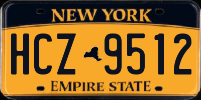 NY license plate HCZ9512