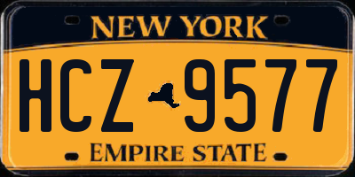 NY license plate HCZ9577