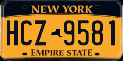 NY license plate HCZ9581