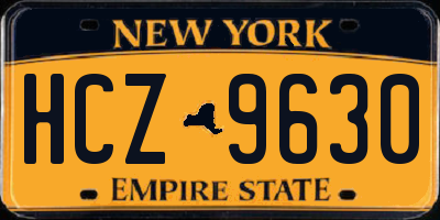 NY license plate HCZ9630