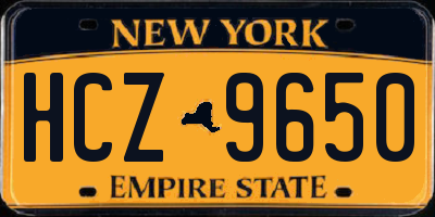 NY license plate HCZ9650