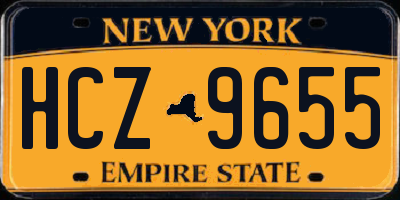 NY license plate HCZ9655