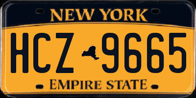 NY license plate HCZ9665