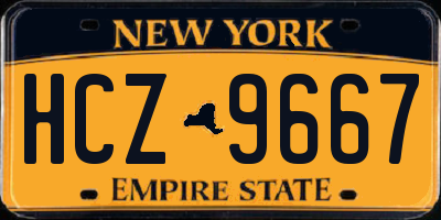 NY license plate HCZ9667
