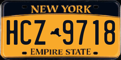 NY license plate HCZ9718