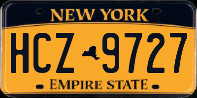 NY license plate HCZ9727
