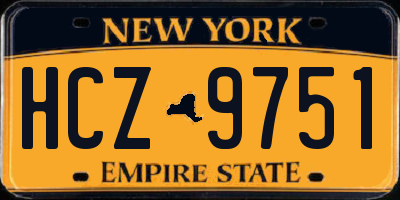 NY license plate HCZ9751
