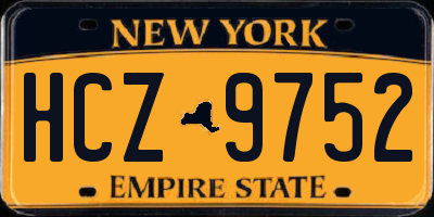 NY license plate HCZ9752