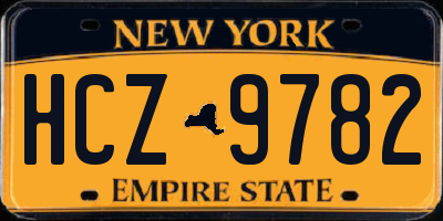 NY license plate HCZ9782