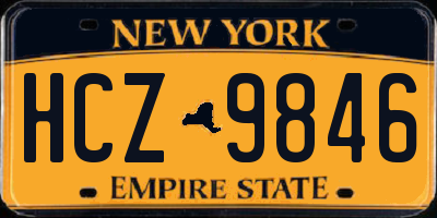 NY license plate HCZ9846
