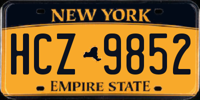 NY license plate HCZ9852
