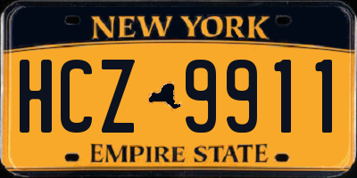 NY license plate HCZ9911