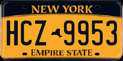 NY license plate HCZ9953