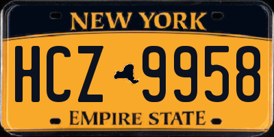 NY license plate HCZ9958