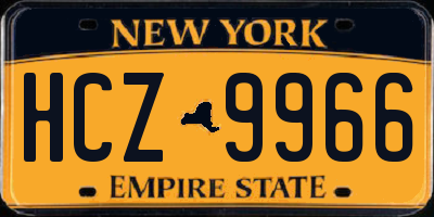NY license plate HCZ9966