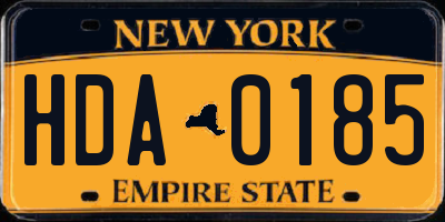NY license plate HDA0185