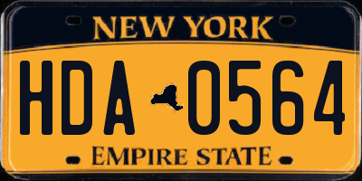 NY license plate HDA0564