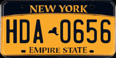 NY license plate HDA0656