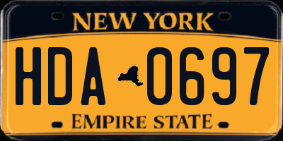 NY license plate HDA0697
