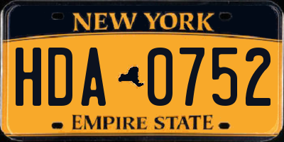 NY license plate HDA0752