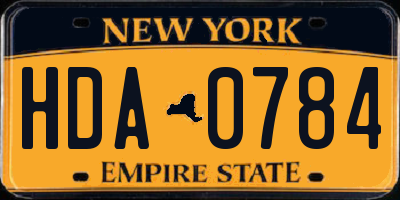NY license plate HDA0784